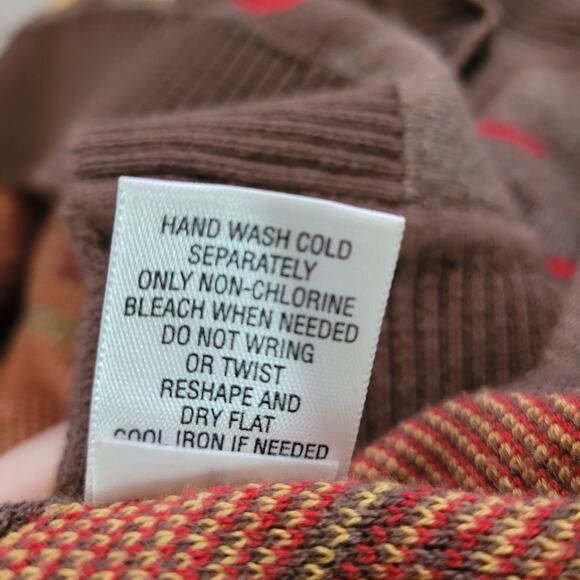 Breckenridge	Size	M Women's Southwestern Brown Sweater Button Vest - Picture 8 of 8